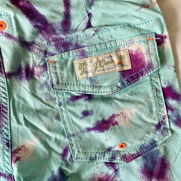 J. Crew Crewcuts Slim Fit Tie Dye Swim Trunks Size 7 - Picture 6 of 13